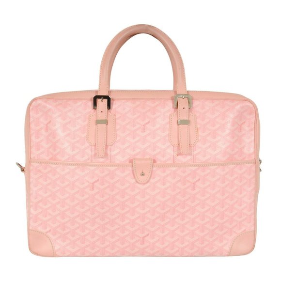 Goyard Ambassade MM Pink Zip Briefcase Laptop Computer Travel Shoulder Handbag - Picture 13 of 15